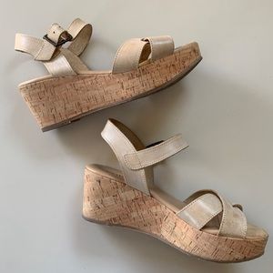 Cordani Candy Cork Wedge Sandals 37/7.